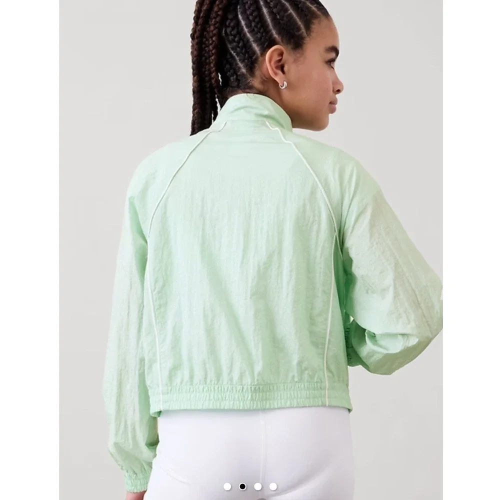 Athleta Girl Daybreak Jacket Girls Size‎ M 8-10 Sea Salt Green NWT Windbreaker